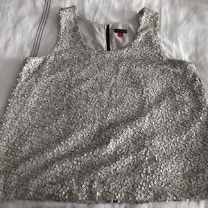 Vince Camuto sequin zipper back top - sz L